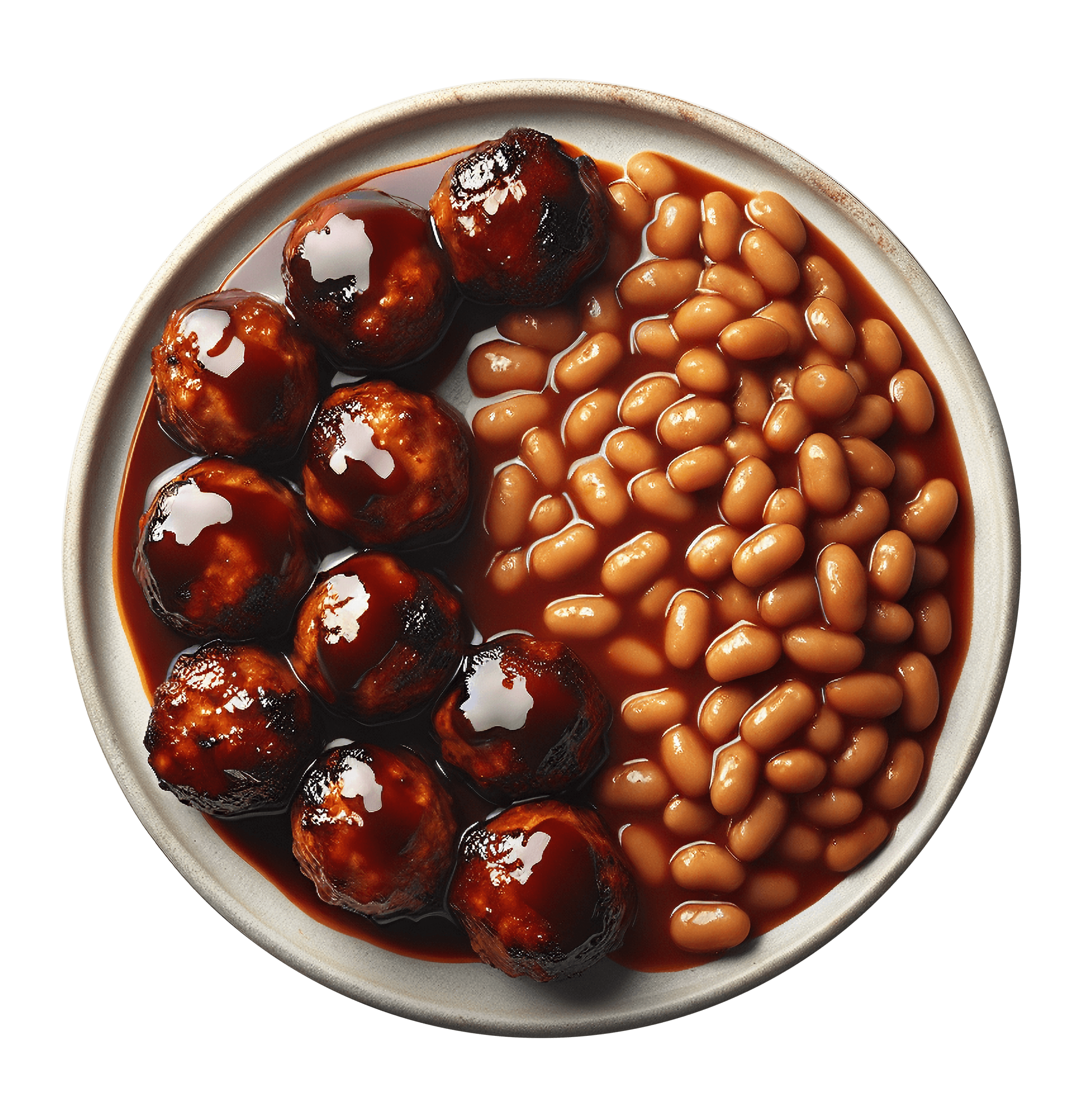 Barbecue Meatballs and Baked Beans